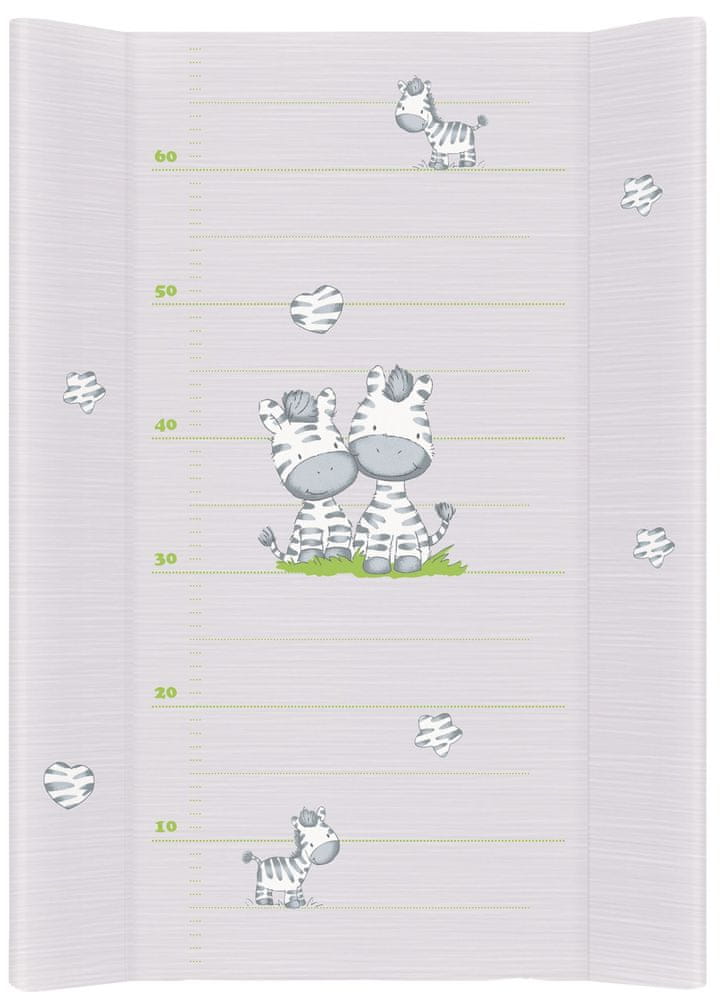 Ceba Baby Podložka přebalovací 2-hranná s pevnou deskou (50x70) Comfort Zebra šedá