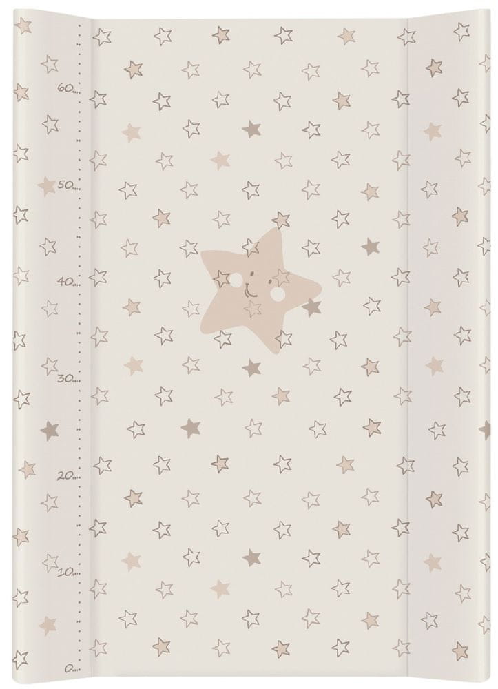 Levně Ceba Baby Podložka přebalovací 2-hranná s pevnou deskou (50x70) Comfort Hvězdy béžová