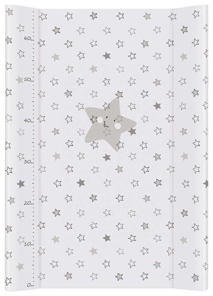 Levně Ceba Baby Podložka přebalovací 2-hranná s pevnou deskou (50x70) Comfort Hvězdy šedá