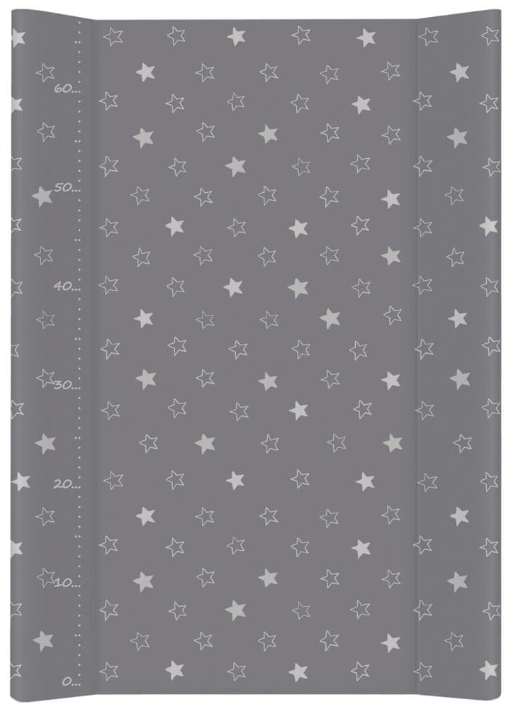 Levně Ceba Baby Podložka přebalovací 2-hranná s pevnou deskou (50x70) Comfort Hvězdy tmavě šedá