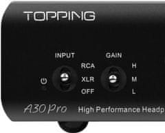 Topping A30 PRO, sluchátkový zesilovač, černá