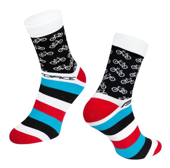 Force Cyklistické ponožky Cycle - bílá/modrá/červená