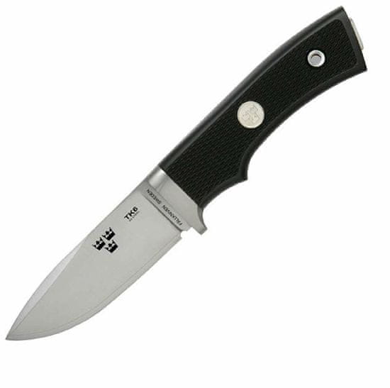 Fällkniven TK6L lovecký nůž 8 cm, černá, Thermorun, kožené pouzdro