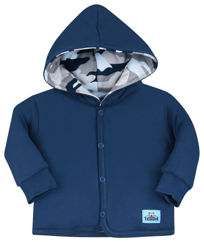 Nini chlapecký oboustranný kabátek z organické bavlny ABN-2654 tmavě modrá 68