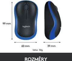 Wireless Mouse M185, modrá (910-002239)