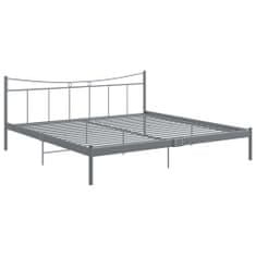 Vidaxl Rám postele šedý kov a překližka 200 x 200 cm