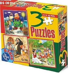 Puzzle Pinokio, Chaloupka, Sněhurka - DĚTSKÉ PUZZLE
