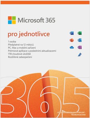Kancelářský software Microsoft 365 pro jednotlivce 
