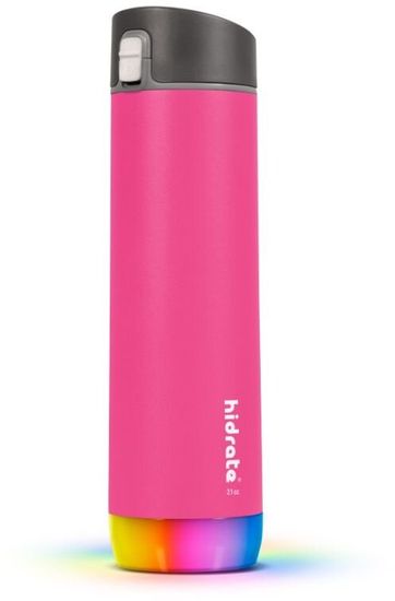 HidrateSpark Steel - Smart Bottle with Straw, 620 ml, Pink