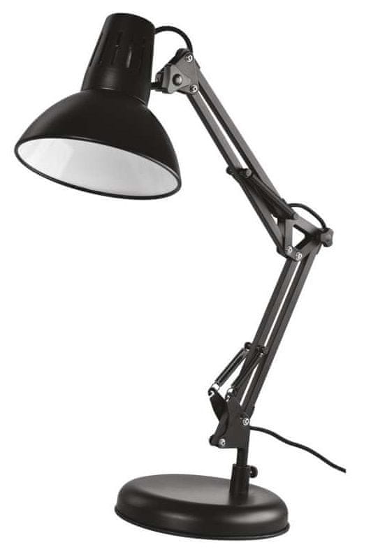 Levně Emos Stolní lampa DUSTIN na žárovku E27, černá