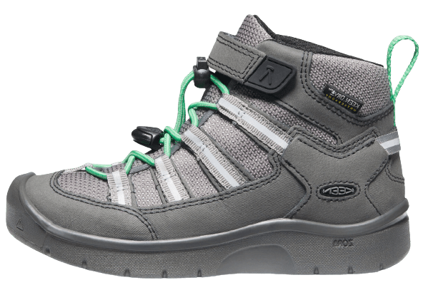 KEEN dětská kožená outdoorová obuv Hikeport 2 Sport Mid WP Y black/irish green 32.5 černá - zánovní