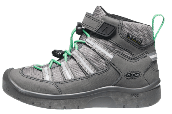 KEEN dětská kožená outdoorová obuv Hikeport 2 Sport Mid WP Y black/irish green