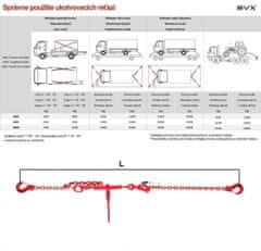 SVX Kotevní řetěz dvoudílný (4000kg, 8mm, 4m) 4000kg, 8mm, 4m červena 