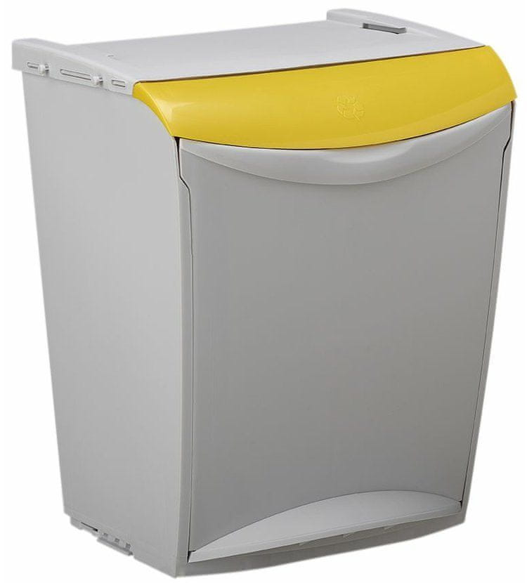 Rossignol SAS Koš na tříděný odpad stohovatelný Bakatri 50723, žlutý, 25 L