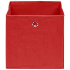 Greatstore Úložné boxy 4 ks červené 32 x 32 x 32 cm textil
