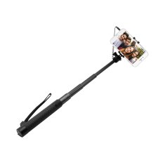 FIXED Teleskopický selfie stick FIXED v luxusním hliníkovém provedení, 3,5 mm jack, černý