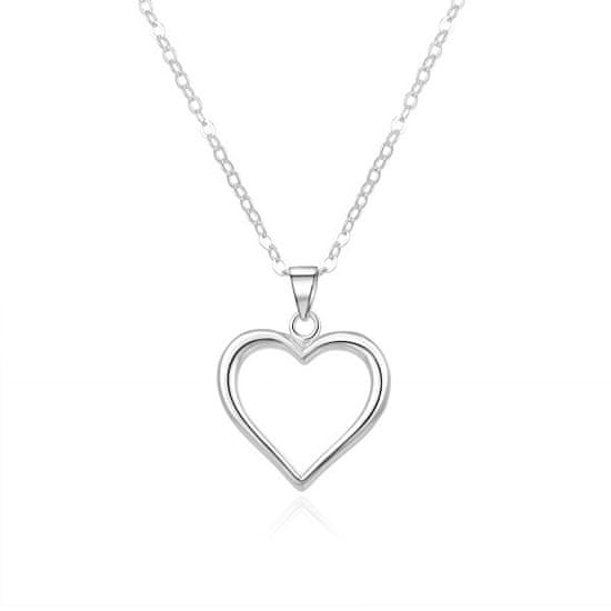 Beneto Romantický stříbrný náhrdelník AGS1013/47 (řetízek, přívěsek)