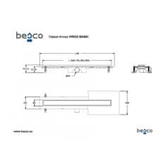 Besco Odtokový žlab VIRGO BASIC DUO 90 cm