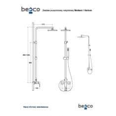 Besco Nástěnný sprchový set MODERN/VARIUM chrom