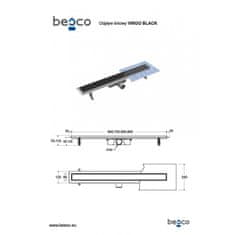 Besco Odtokový žlab VIRGO BLACK 60 cm