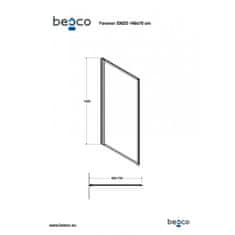 Besco Vanová zástěna ENZO Univerzální Levé / Pravé Čiré bezpečnostní sklo - 4 mm 70 cm Černá matná