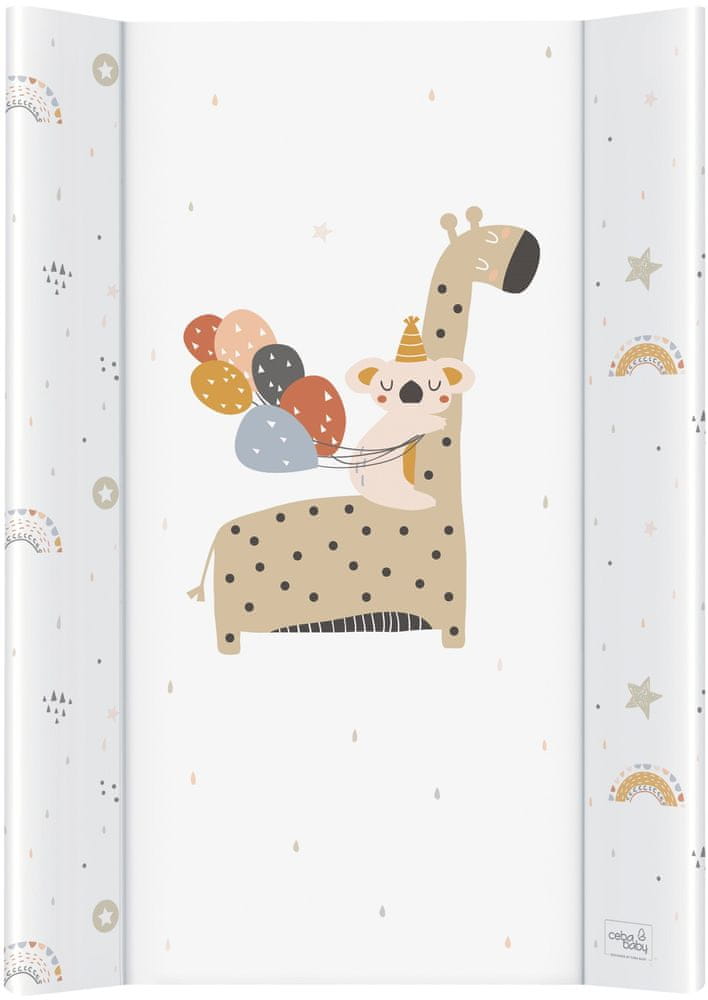 Levně Ceba Baby Podložka přebalovací 2-hranná s pevnou deskou (50x80) Comfort Giraffe