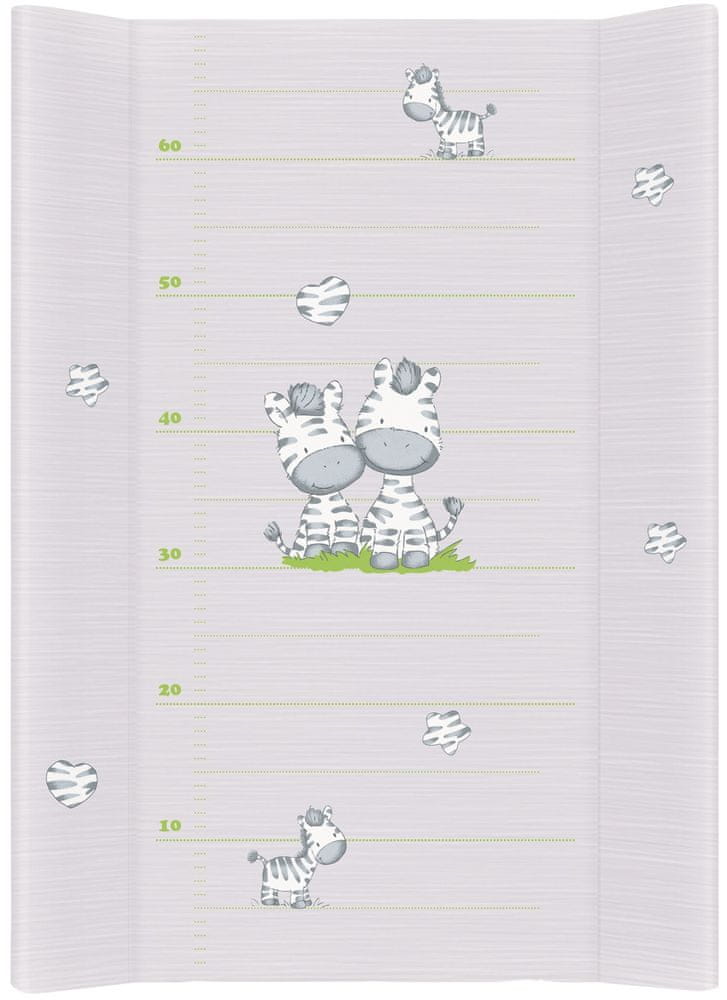 Ceba Baby Podložka přebalovací 2-hranná s pevnou deskou Comfort Zebra šedá