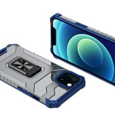 MG Crystal Ring plastový kryt na iPhone 13, modrý