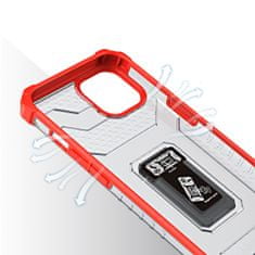 MG Crystal Ring plastový kryt na iPhone 13, červený