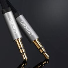 Ugreen Flat audio kabel 3.5mm mini jack 2m, stříbrný