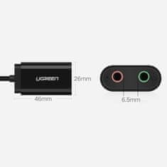 Ugreen US205 USB externí zvuková karta 15cm, bíla