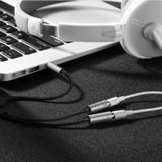 Ugreen Splitter audio kabel 3.5mm mini jack 20cm, šedý