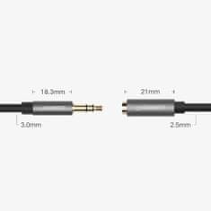 Ugreen Splitter audio kabel 3.5mm mini jack 20cm, stříbrný