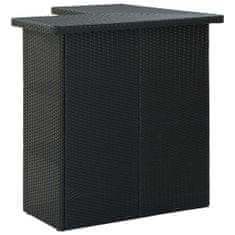 Greatstore Rohový barový stolek černý 100 x 50 x 105 cm polyratan