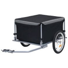 Vidaxl Přívěsný vozík za kolo černo-šedý 65 kg