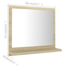 Greatstore Koupelnové zrcadlo dub sonoma 40 x 10,5 x 37 cm dřevotříska