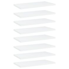 Vidaxl Přídavné police 8 ks bílé 40 x 20 x 1,5 cm dřevotříska