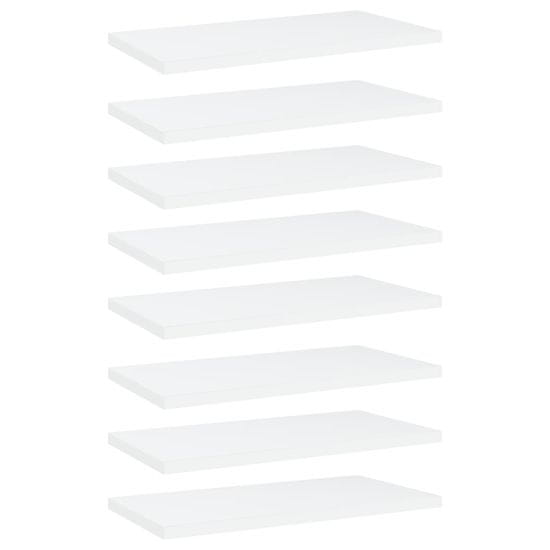 Vidaxl Police na knihy 8 ks bílé 40 x 20 x 1,5 cm kompozitní dřevo