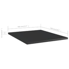 Vidaxl Přídavné police 8 ks černé vysoký lesk 40x50x1,5 cm dřevotříska