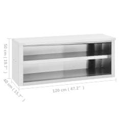 shumee Nástěnná kuchyňská skříňka 120 x 40 x 50 cm nerezová ocel