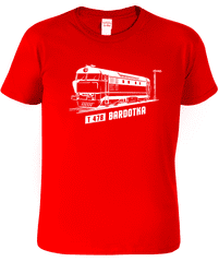Hobbytriko Dětské tričko s vlakem - Lokomotiva BARDOTKA Barva: Červená (07), Velikost: 4 roky / 110 cm
