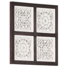 Greatstore Ručně vyřezávaný nástěnný panel MDF 40x40x1,5 cm hnědý a bílý