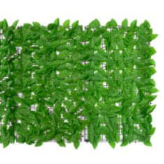 Vidaxl Balkónová zástěna s zelenými listy 400 x 100 cm