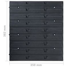 Greatstore 48dílná sada skladovacích zásobníků nástěnné panely modročerná