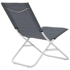 Greatstore Skládací plážové židle 2 ks šedé