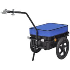 Greatstore Přívěsný vozík za kolo / ruční vozík modrý 70 l