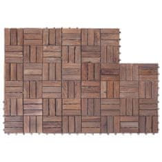 shumee Terasové dlaždice 11 ks 30 x 30 cm masivní recyklované dřevo