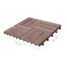 Vidaxl Terasové dlaždice 11 ks 30 x 30 cm masivní recyklované dřevo