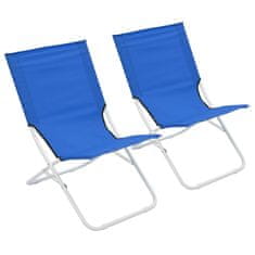 Greatstore Skládací plážové židle 2 ks modré