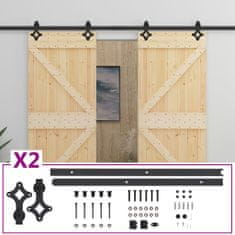 Vidaxl Posuvné dveře se setem kování 100 x 210 cm masivní borové dřevo